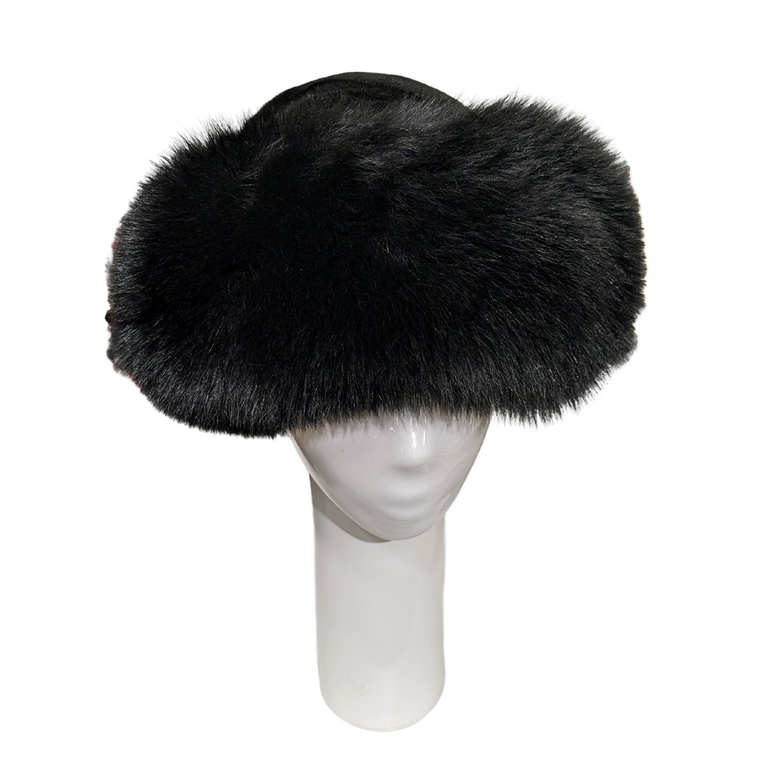 Fur Hat, Cloche style - Fox and Sheared Beaver - Black