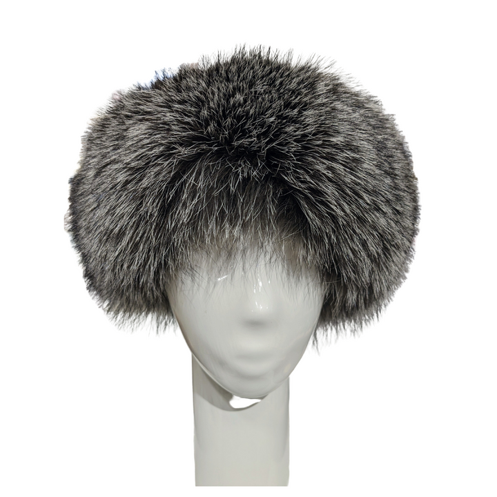 Fur Hat, Cloche style - Fox and shaved beaver - Indigo