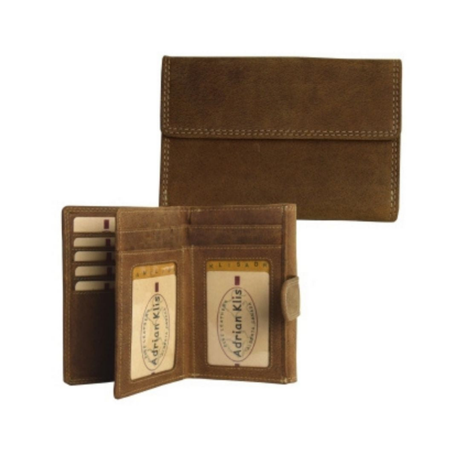 Billy Goat Designs TWW2 Women's Waxed Leather Bifold Wallet – Brown, Zip Closure