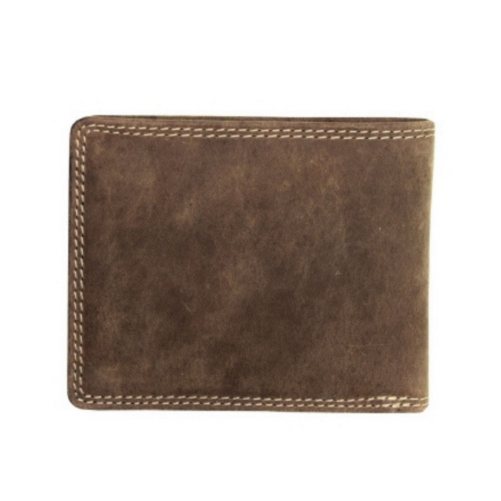 Derrière d'un portefeuille avec pochette à monnaie en cuir de bison fermé
