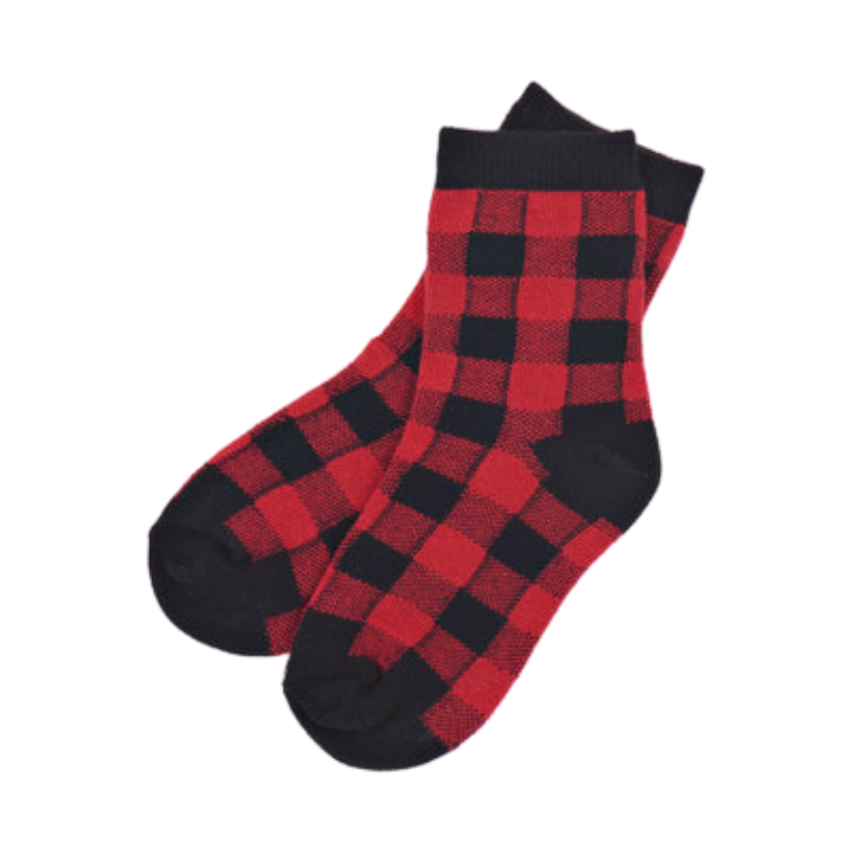 Chaussettes tartan rouges et noires