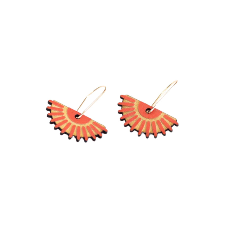 Boucles d'oreilles Rebelle des Bois Canicule terre rouge avec attache en acier inox