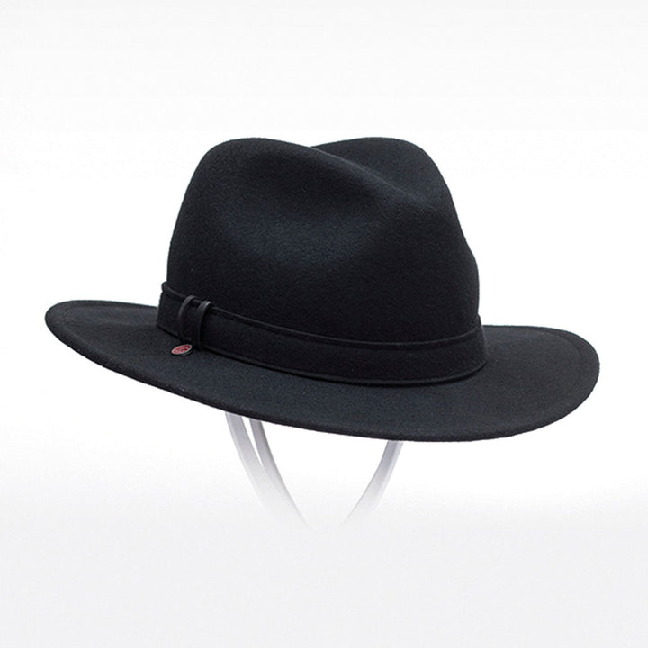 chapeau de laine unisexe style fedora couleur noire