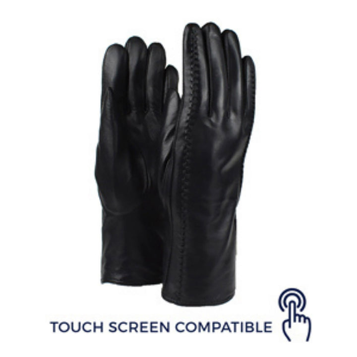 Paire de gants en cuir noir tactile pour femme