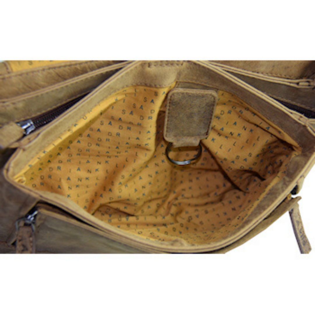Intérieur d'un compartiment d'un sac en cuir de bison 2303