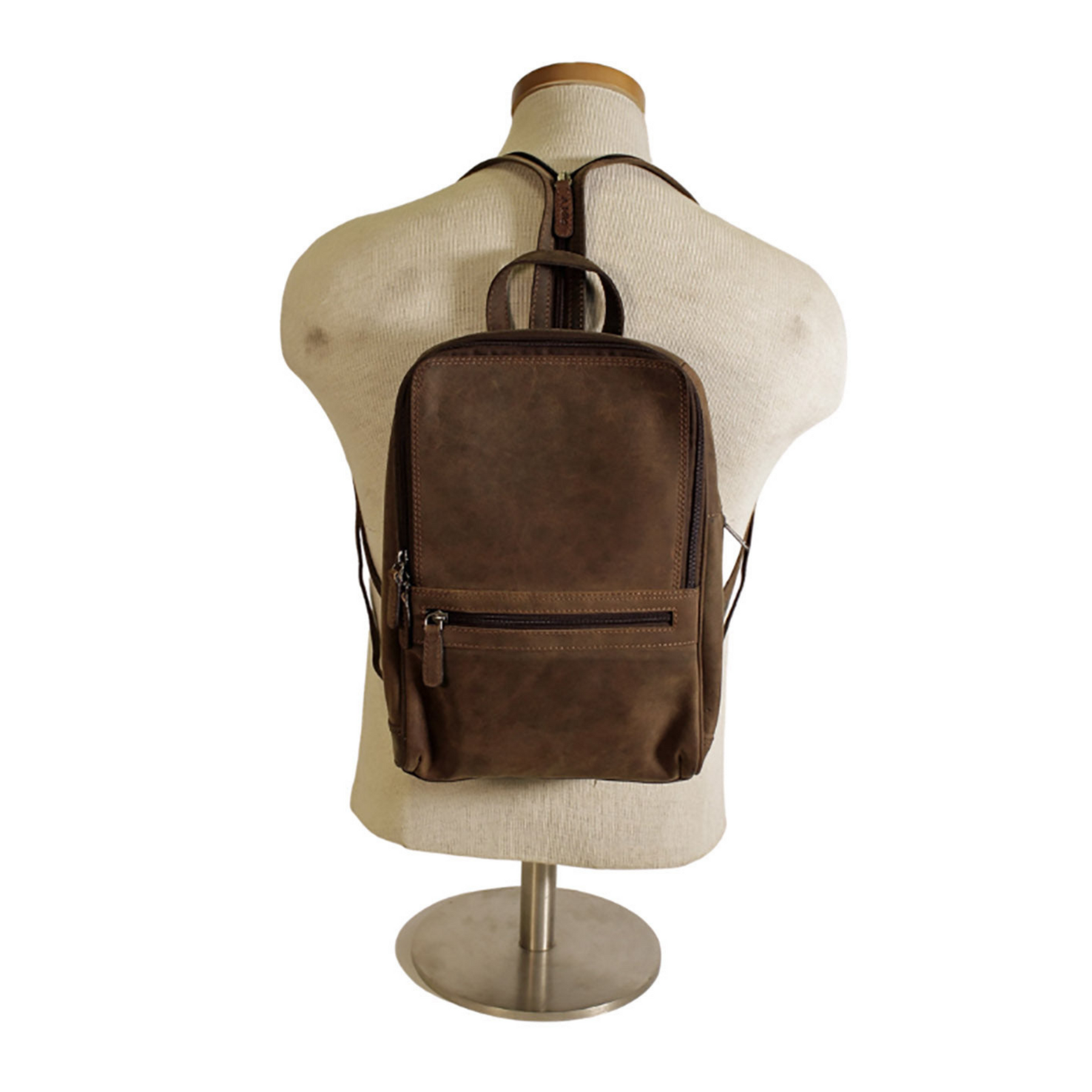 Structured Bison Leather Backpack
