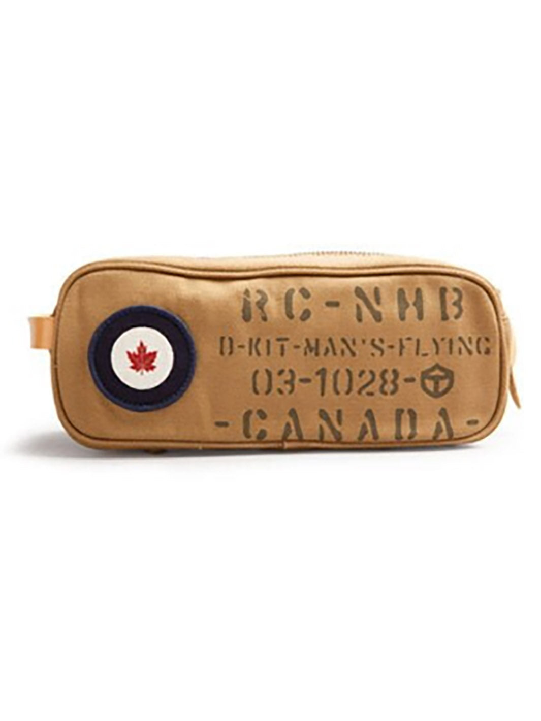 Trousse de toillette RCAF tan avec logo et textes